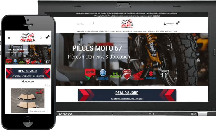 Création site pièces de moto