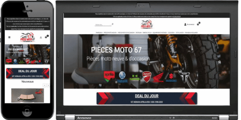Création site pièces de moto
